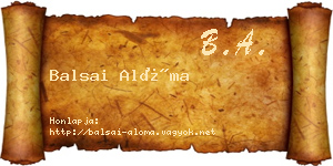 Balsai Alóma névjegykártya